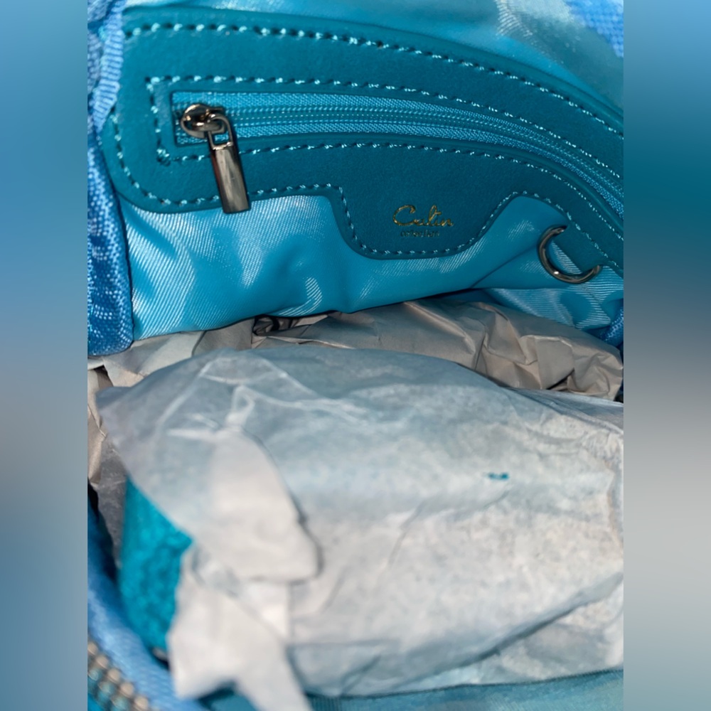 Calin Collection Crossbody Bag with guitar strap || NWT || Turquoise - Picture 13 of 14